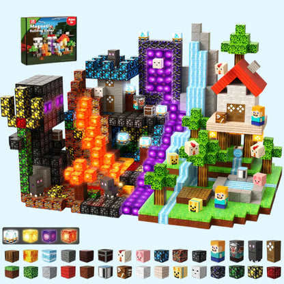 Conjunto de blocos magnéticos brilhantes