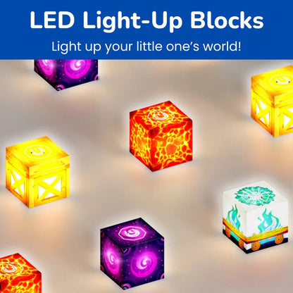 Conjunto de blocos magnéticos brilhantes