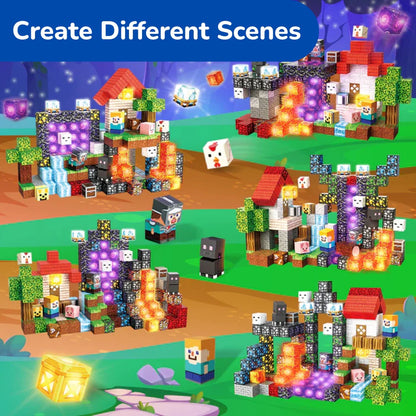 Conjunto de blocos magnéticos brilhantes